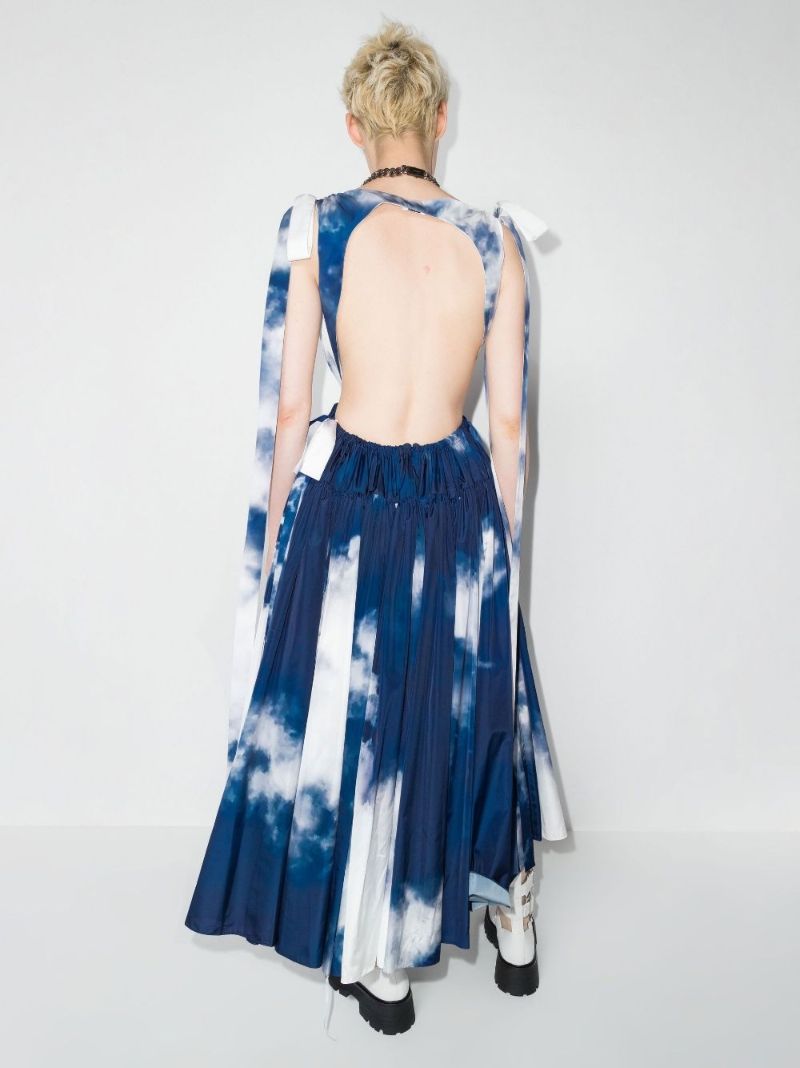 Blue Sky Ribbon Tie-dye Dress