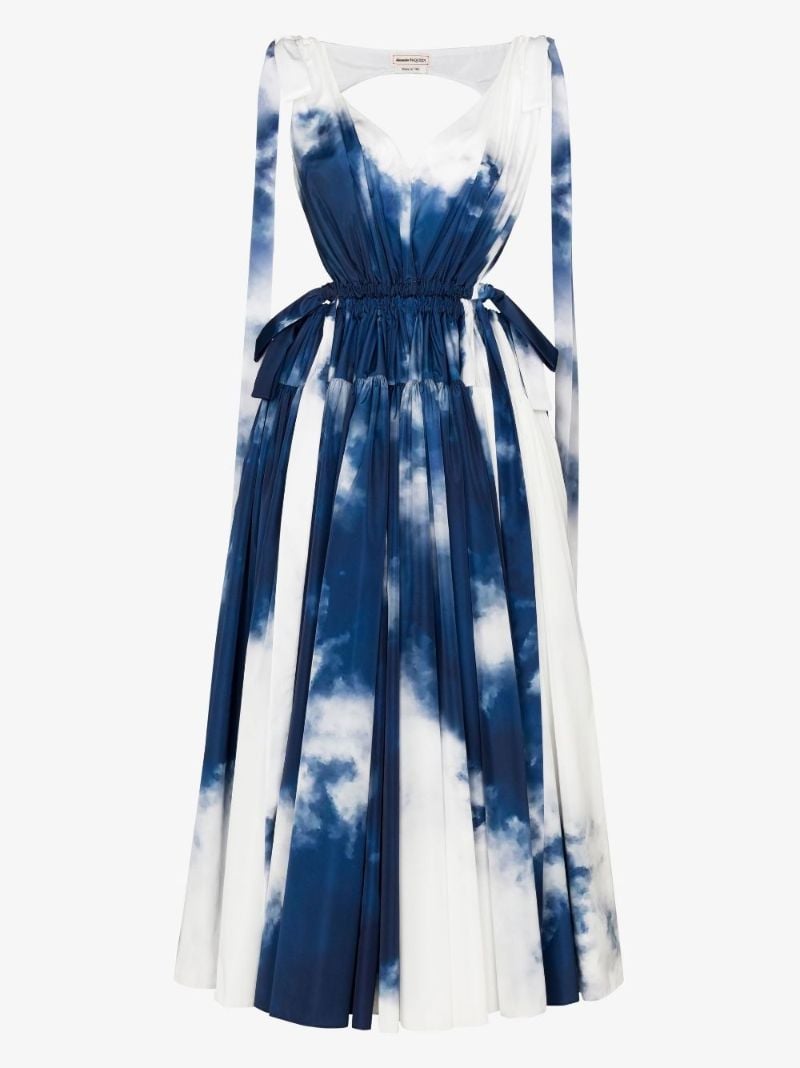 Blue Sky Ribbon Tie-dye Dress