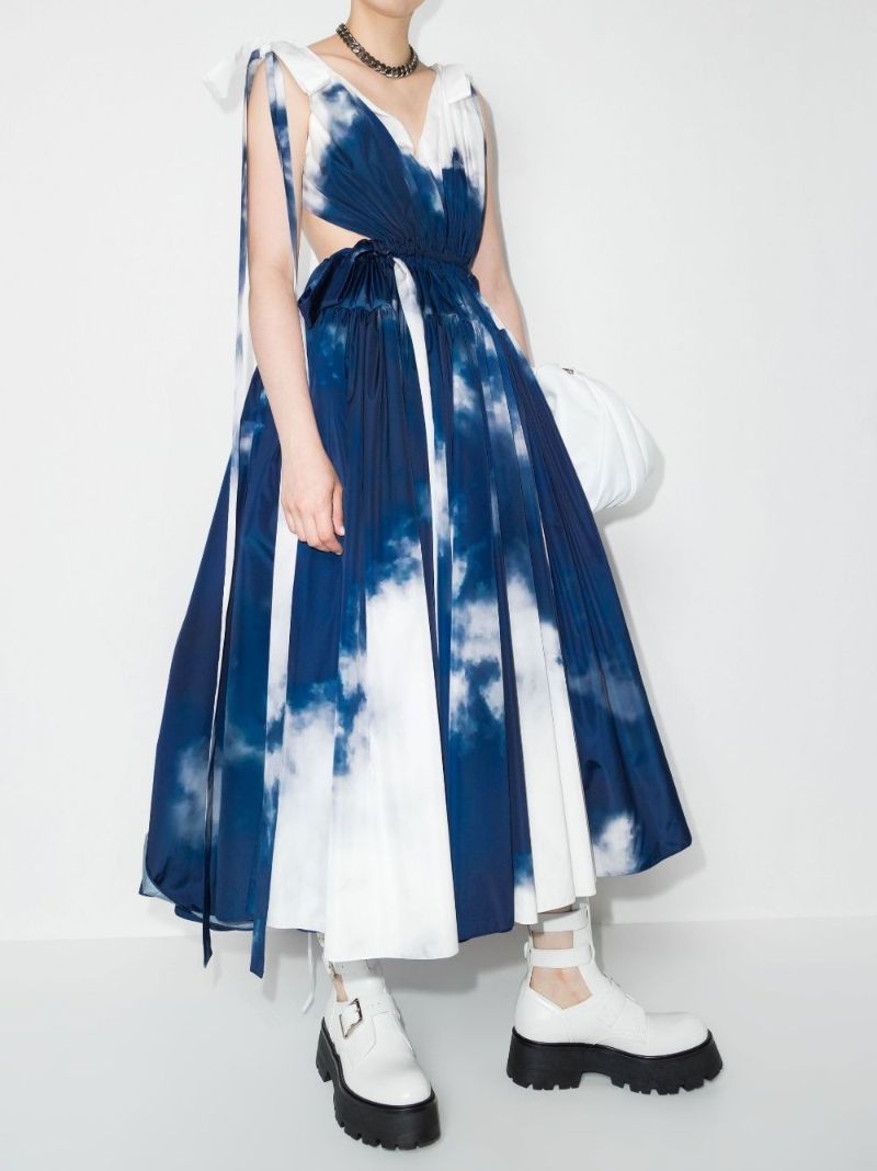 Blue Sky Ribbon Tie-dye Dress