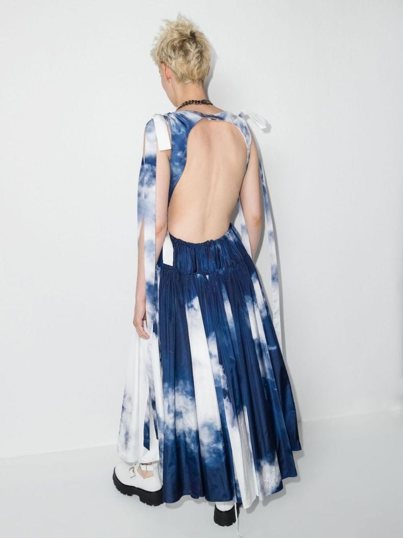 Blue Sky Ribbon Tie-dye Dress