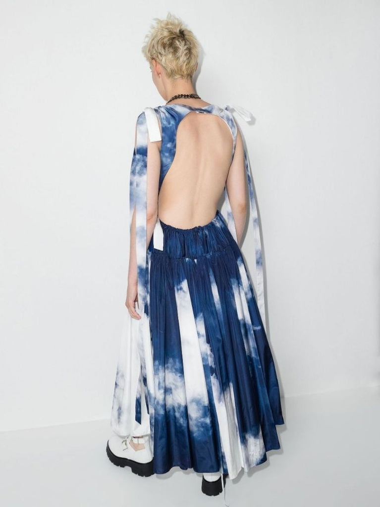 Blue Sky Ribbon Tie-dye Dress