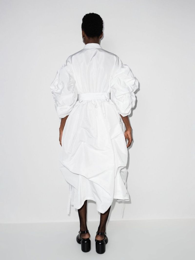 Puff Sleeve Belted Shirt Dress