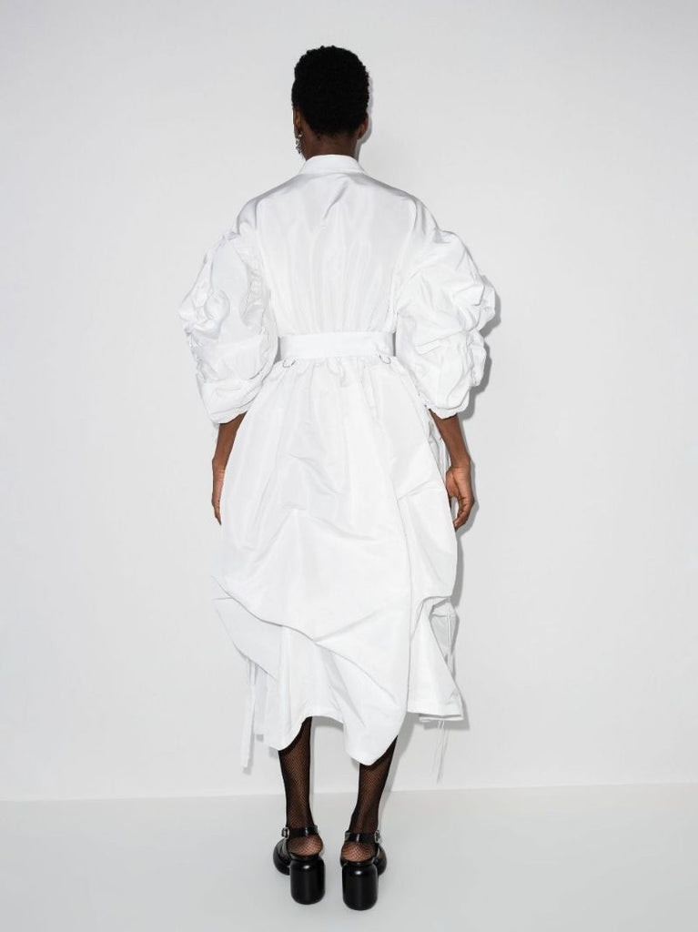 Puff Sleeve Belted Shirt Dress