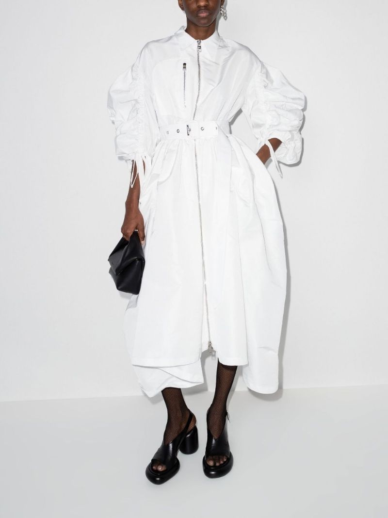 Puff Sleeve Belted Shirt Dress