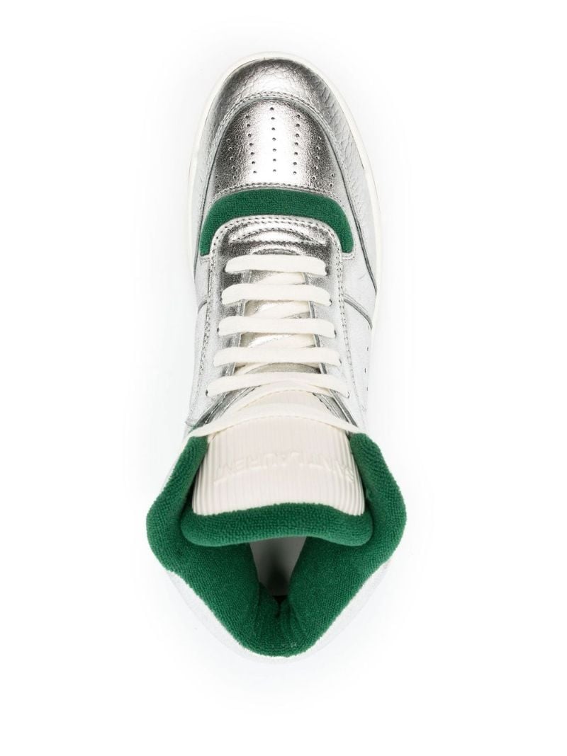 Silver Sl/80 High Top Leather Sneakers
