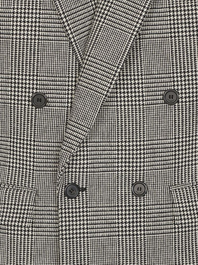 Black Houndstooth Double-breasted Blazer