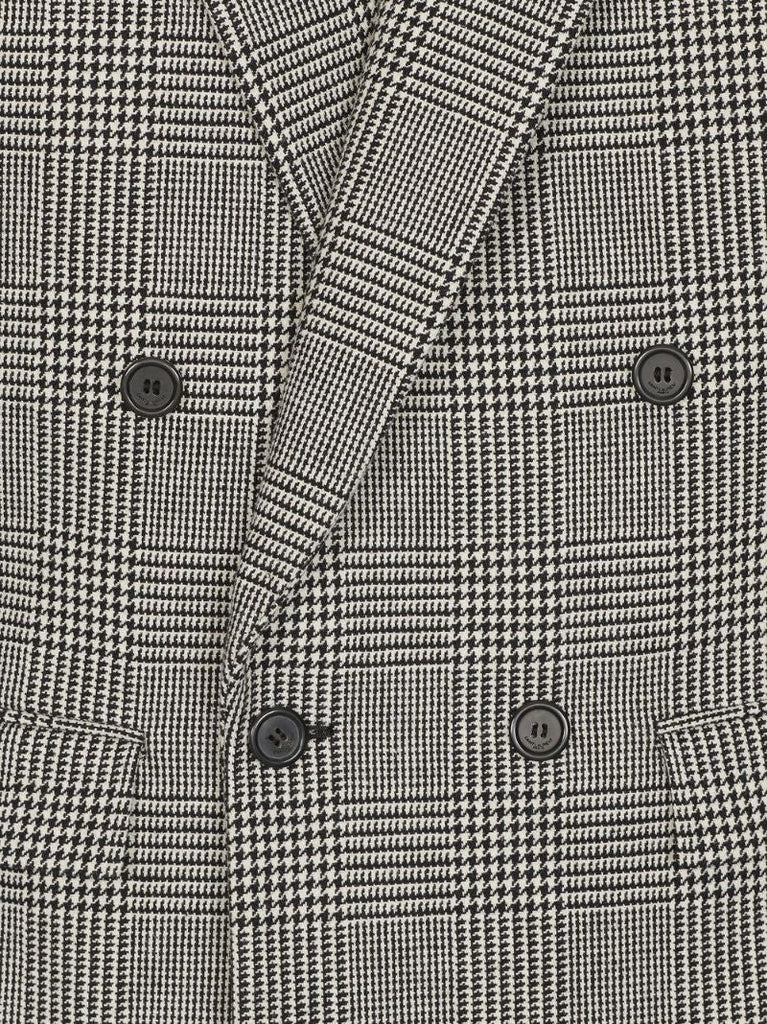 Black Houndstooth Double-breasted Blazer