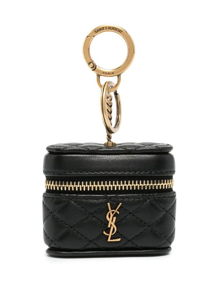 Black Gaby Padded Leather Airpods Case