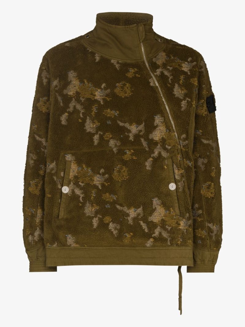 Distressed Zip-up Sweater