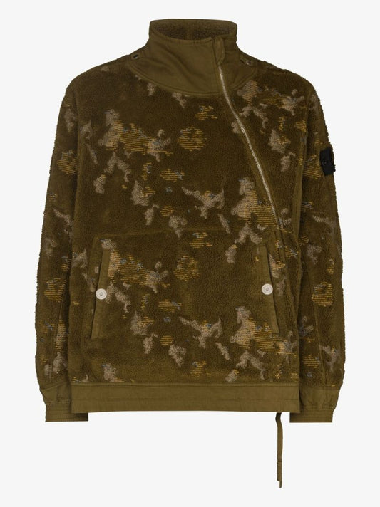Distressed Zip-up Sweater