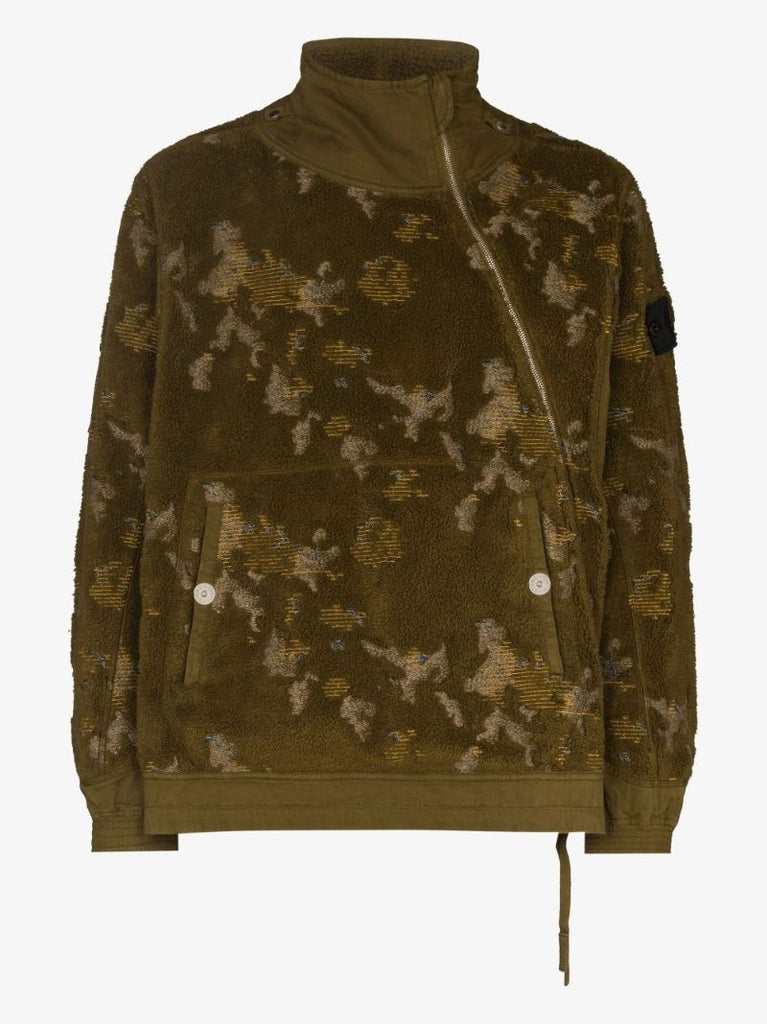 Distressed Zip-up Sweater
