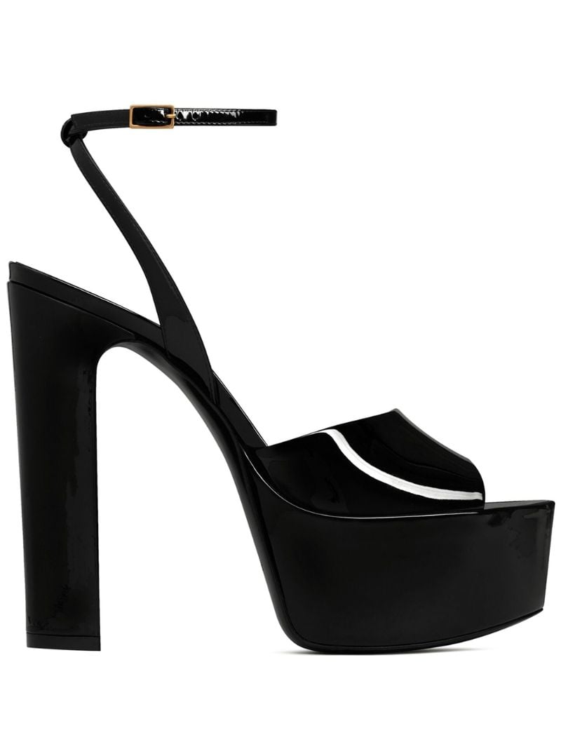 Black Sexy 95 Platform Patent Leather Sandals