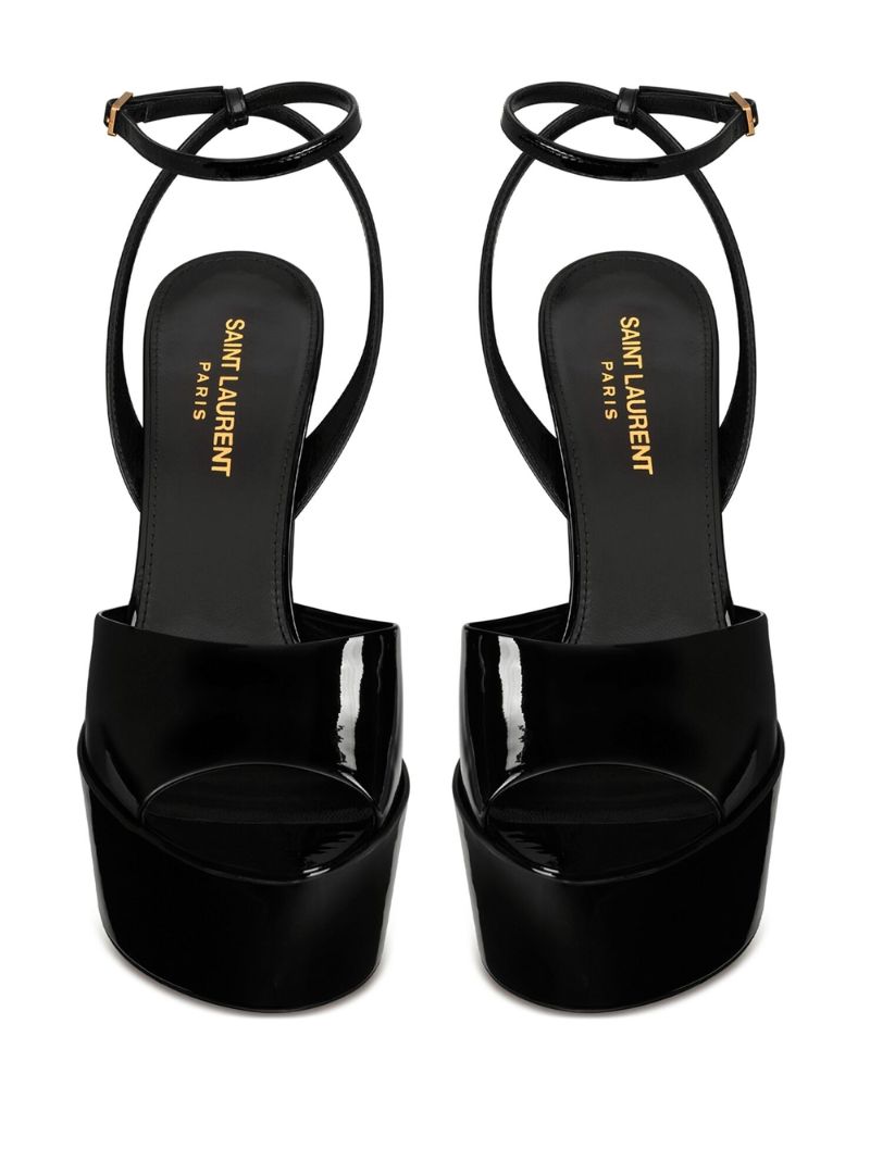 Black Sexy 95 Platform Patent Leather Sandals