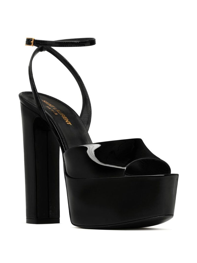 Black Sexy 95 Platform Patent Leather Sandals