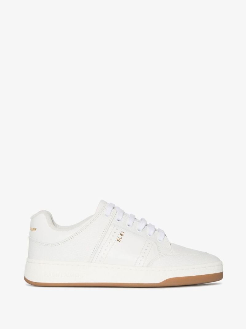 White Sl/61 Low-top Leather Sneakers