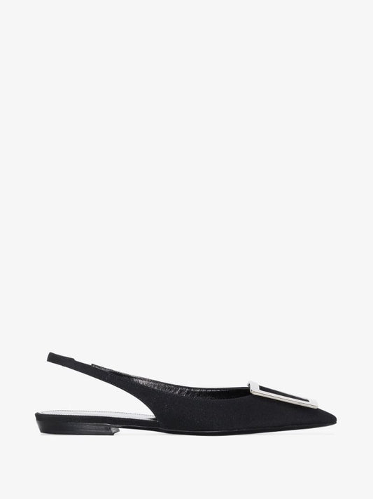 Black Maxine CrÃ_x0083_Âªpe De Chine Slingback Pumps