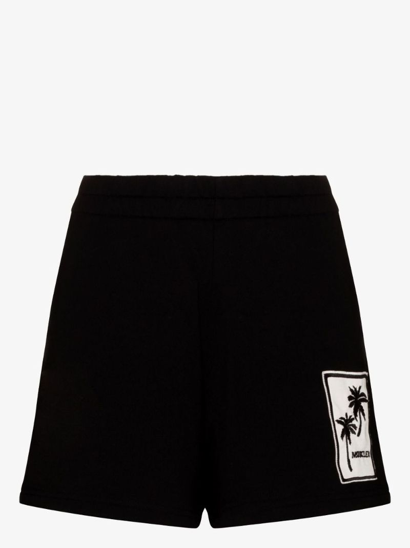 Palm Motif Cotton Shorts