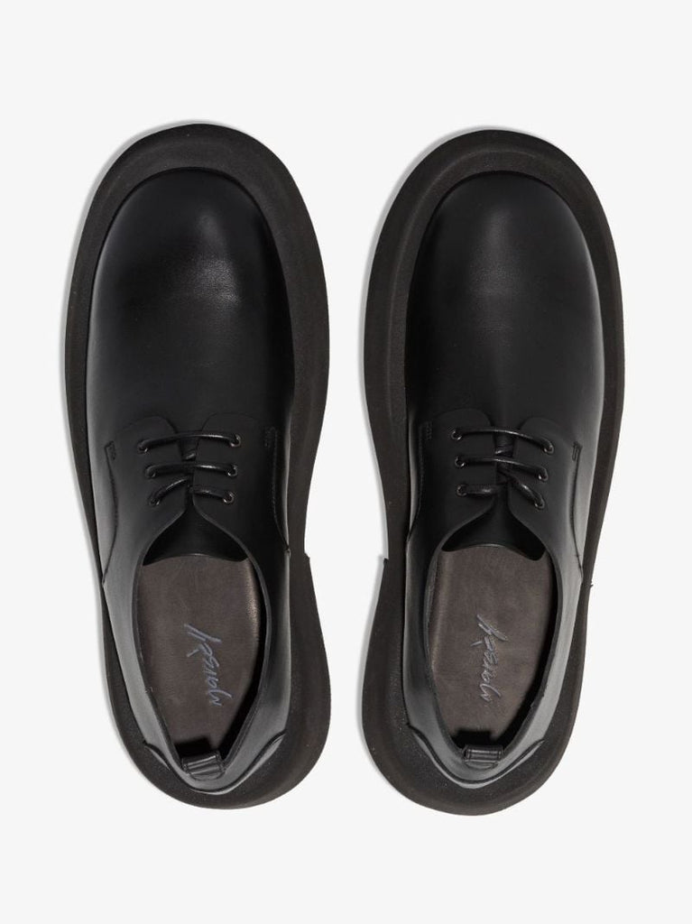 Black Leather Derby Shoes