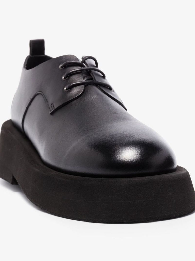 Black Leather Derby Shoes