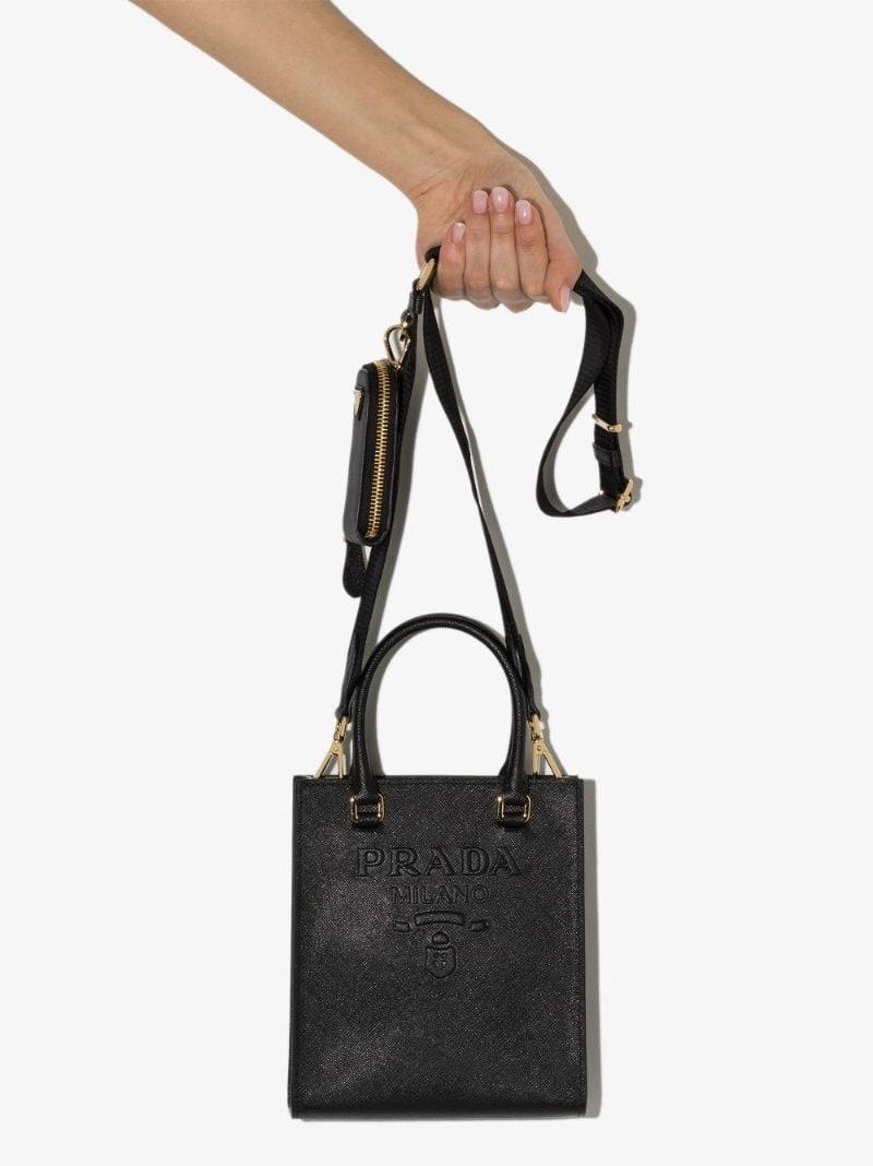 Logo-embossed Leather Tote Bag