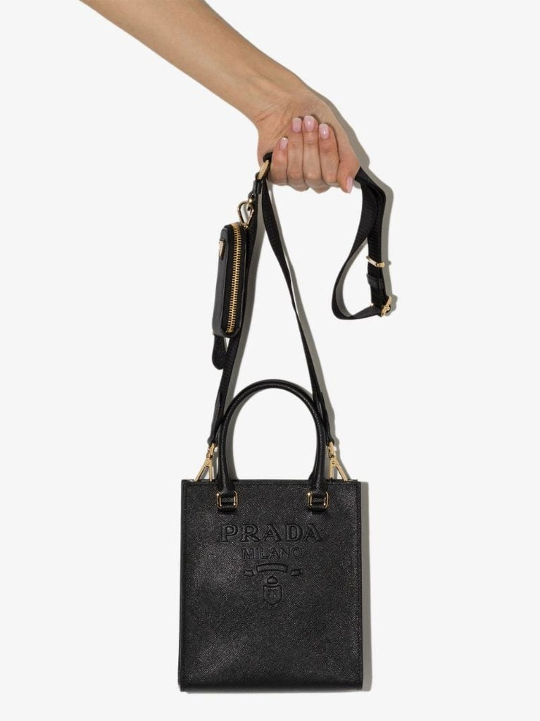 Logo-embossed Leather Tote Bag