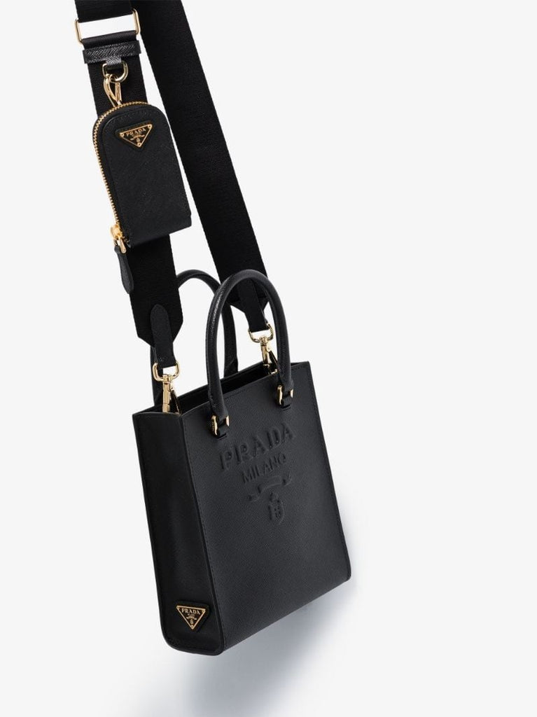 Logo-embossed Leather Tote Bag