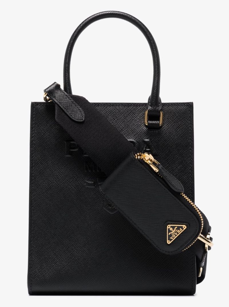 Logo-embossed Leather Tote Bag