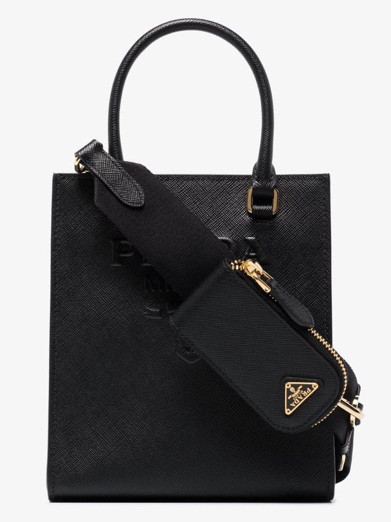 Logo-embossed Leather Tote Bag