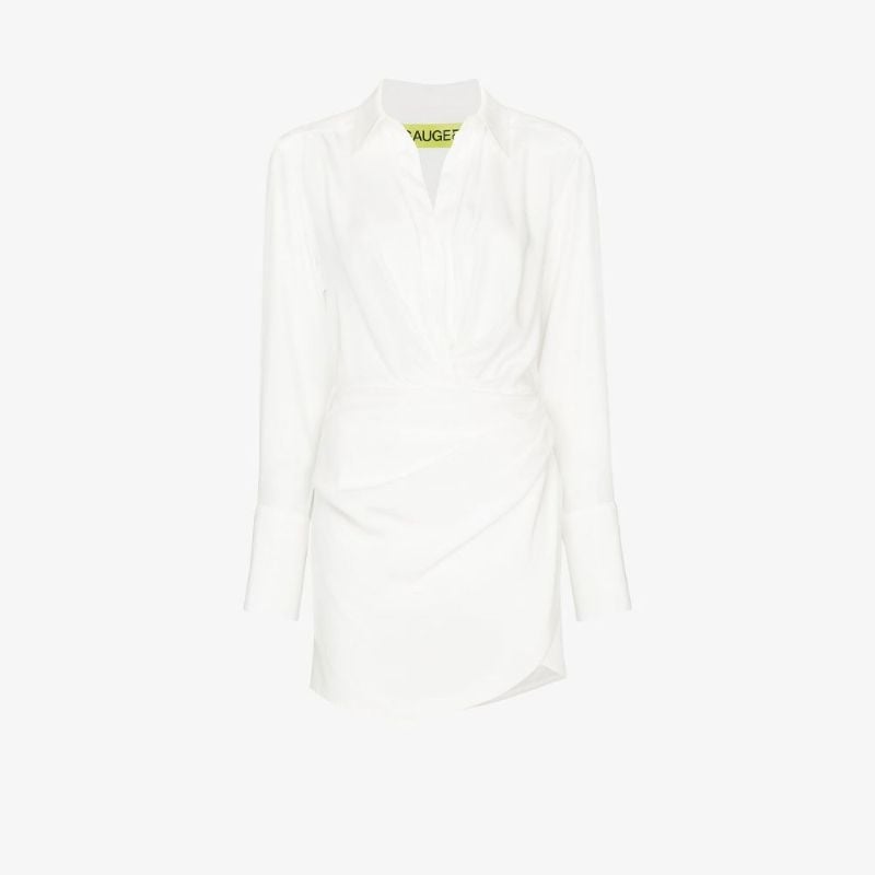 White Naha Silk Shirt Mini Dress