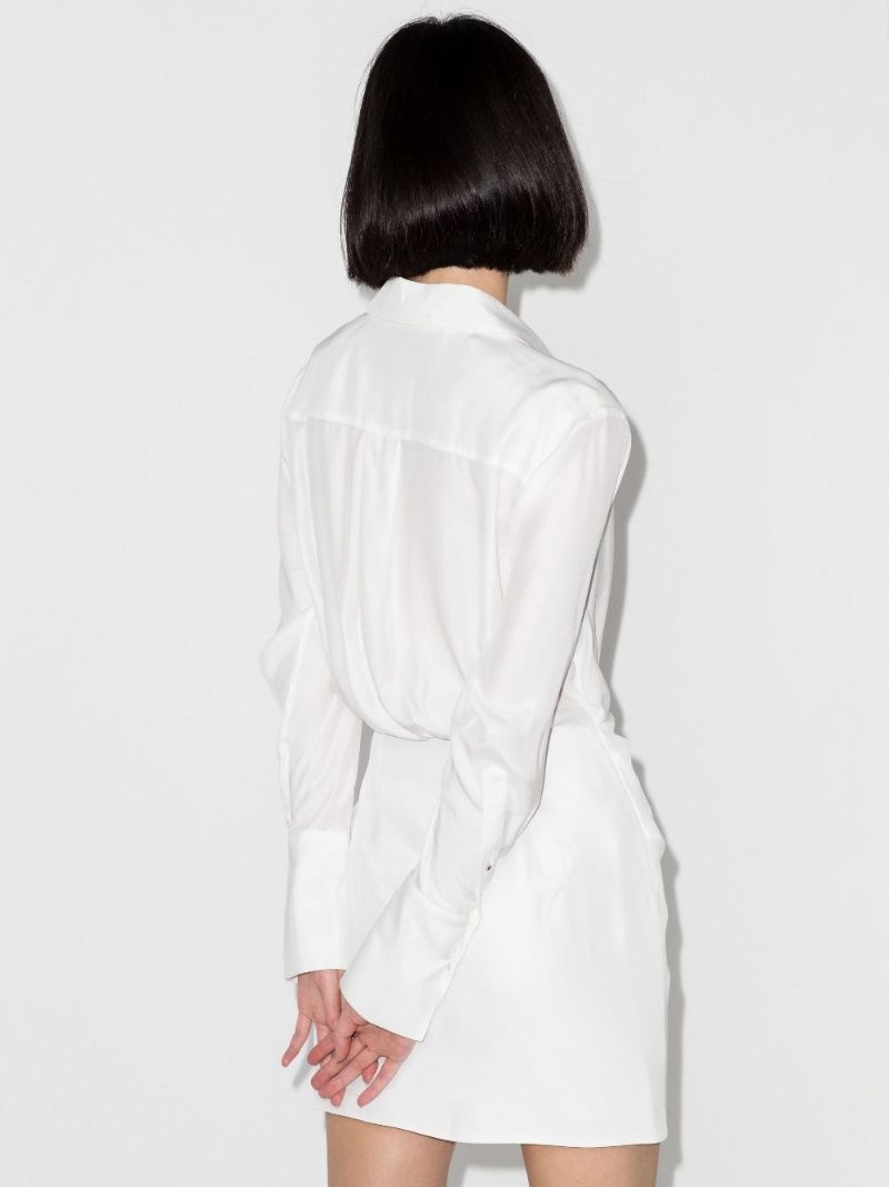 White Naha Silk Shirt Mini Dress