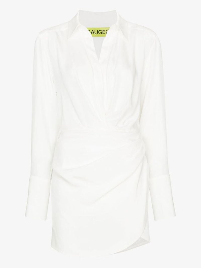 White Naha Silk Shirt Mini Dress