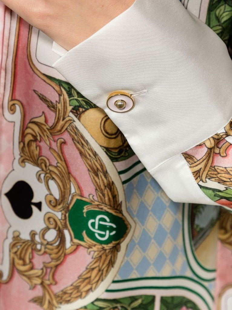 Le Jardin Des Cartes Print Silk Shirt