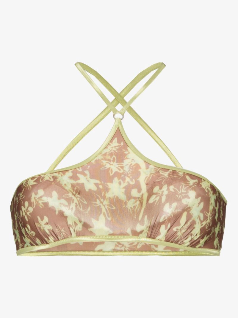 Star Print Halterneck Bra Top