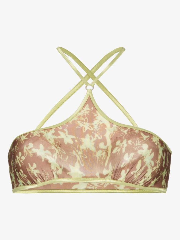 Star Print Halterneck Bra Top