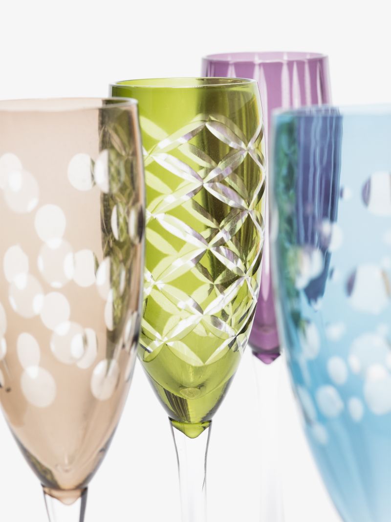 Multicolour Champagne Glass Set