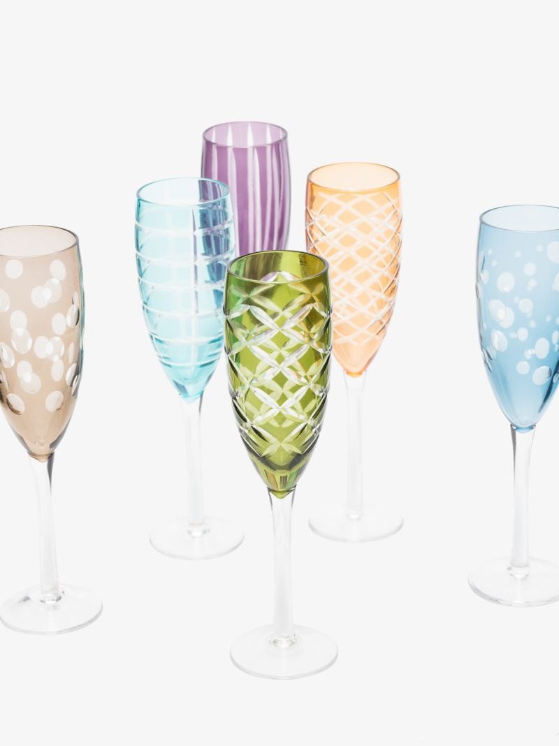 Multicolour Champagne Glass Set