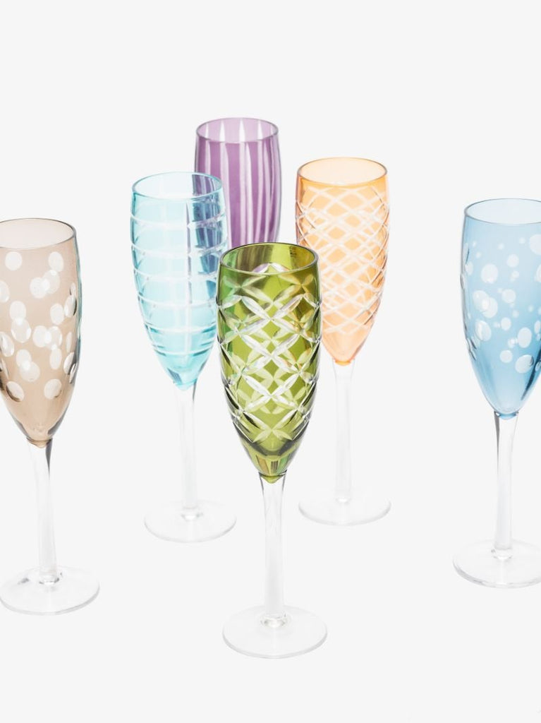 Multicolour Champagne Glass Set