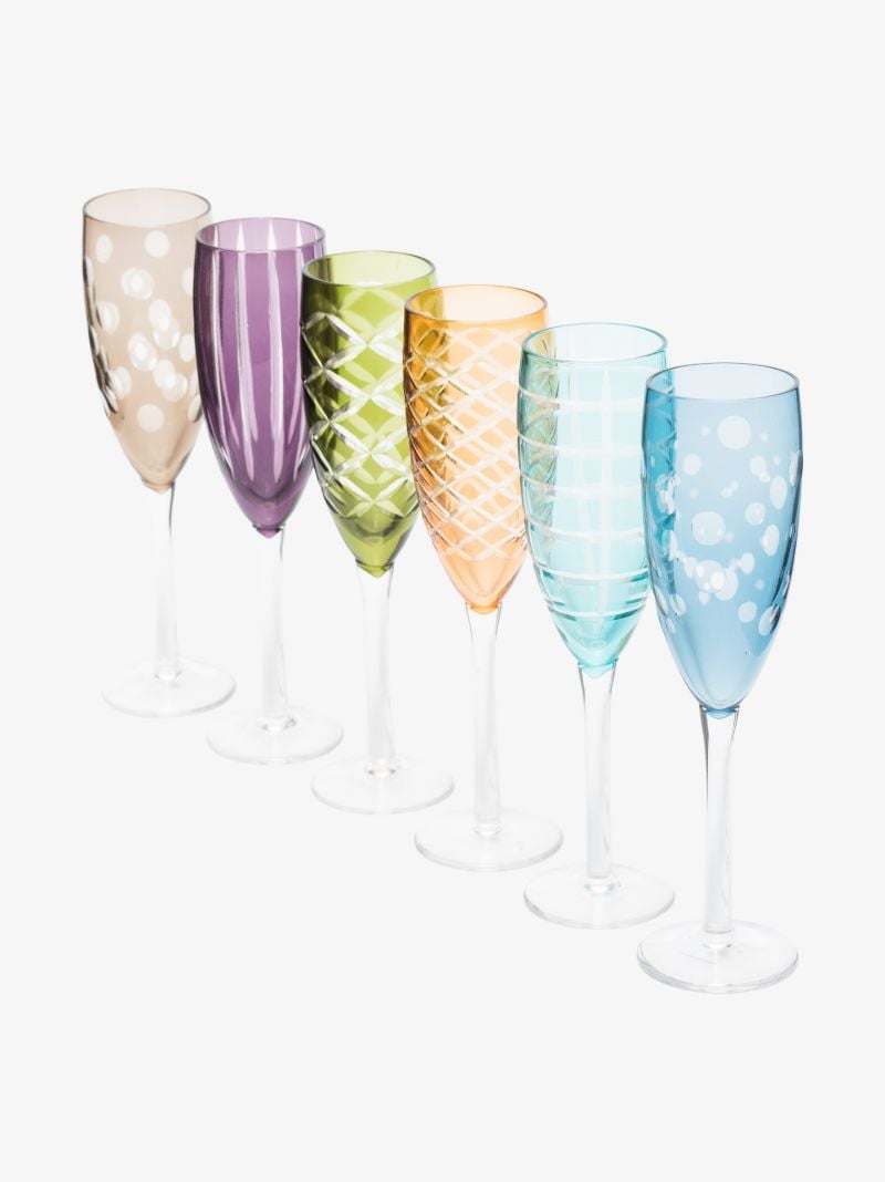 Multicolour Champagne Glass Set