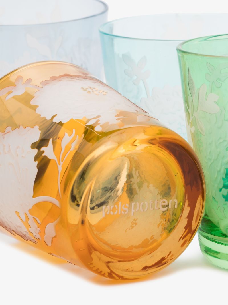 Multicolour Peony Drinking Glass Set