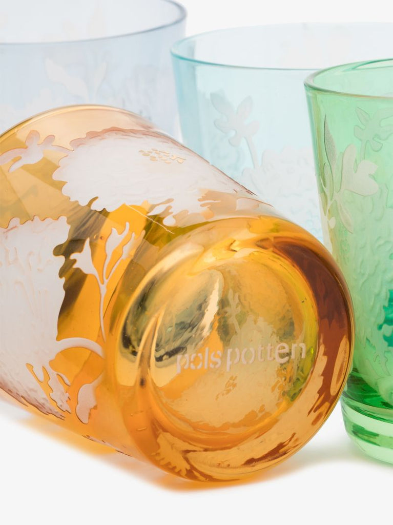 Multicolour Peony Drinking Glass Set