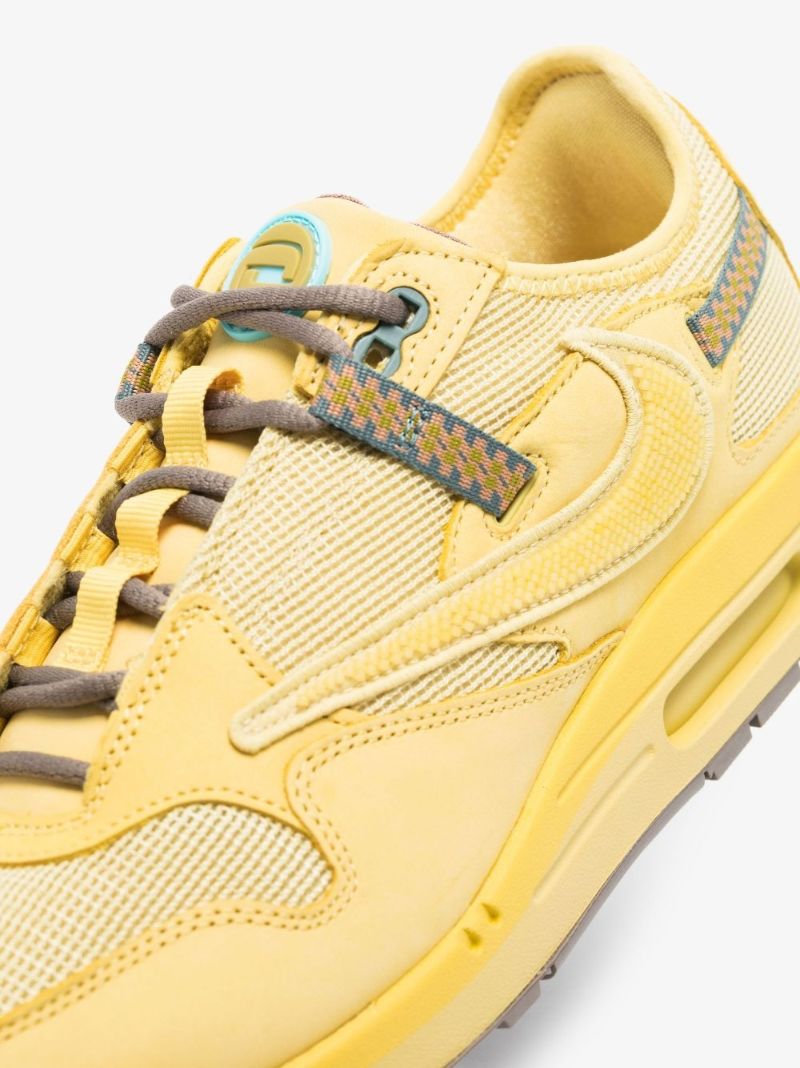 X Travis Scott Yellow Cactus Jack Air 1 Low Top Sneakers