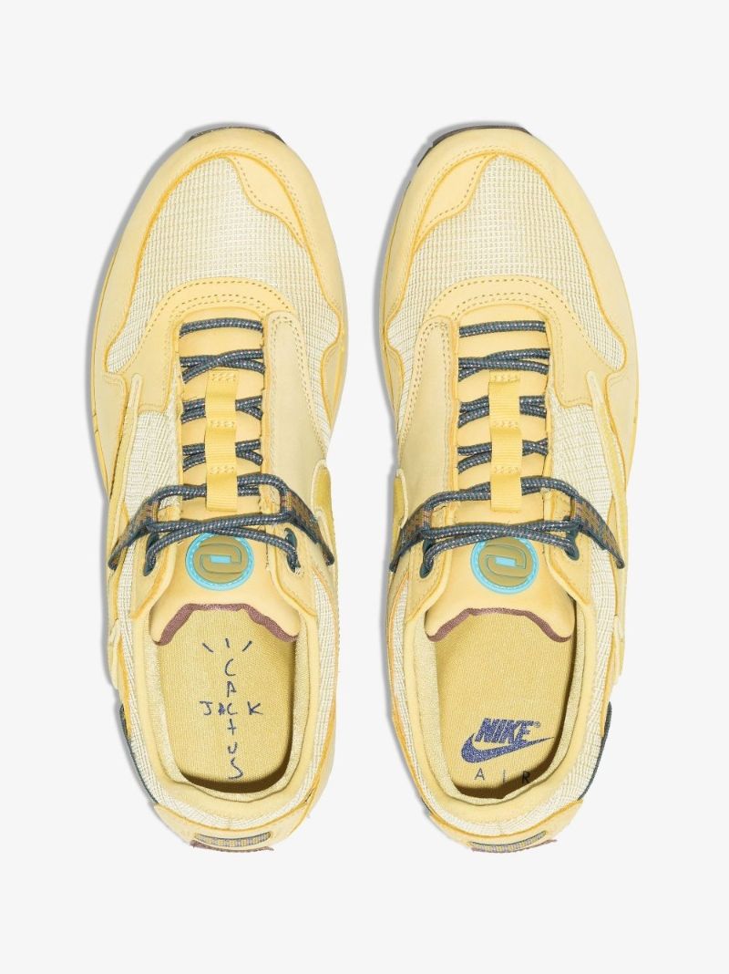 X Travis Scott Yellow Cactus Jack Air 1 Low Top Sneakers