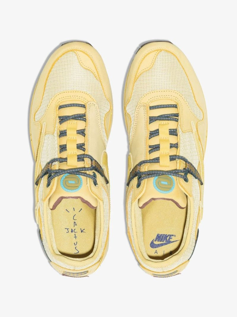 X Travis Scott Yellow Cactus Jack Air 1 Low Top Sneakers