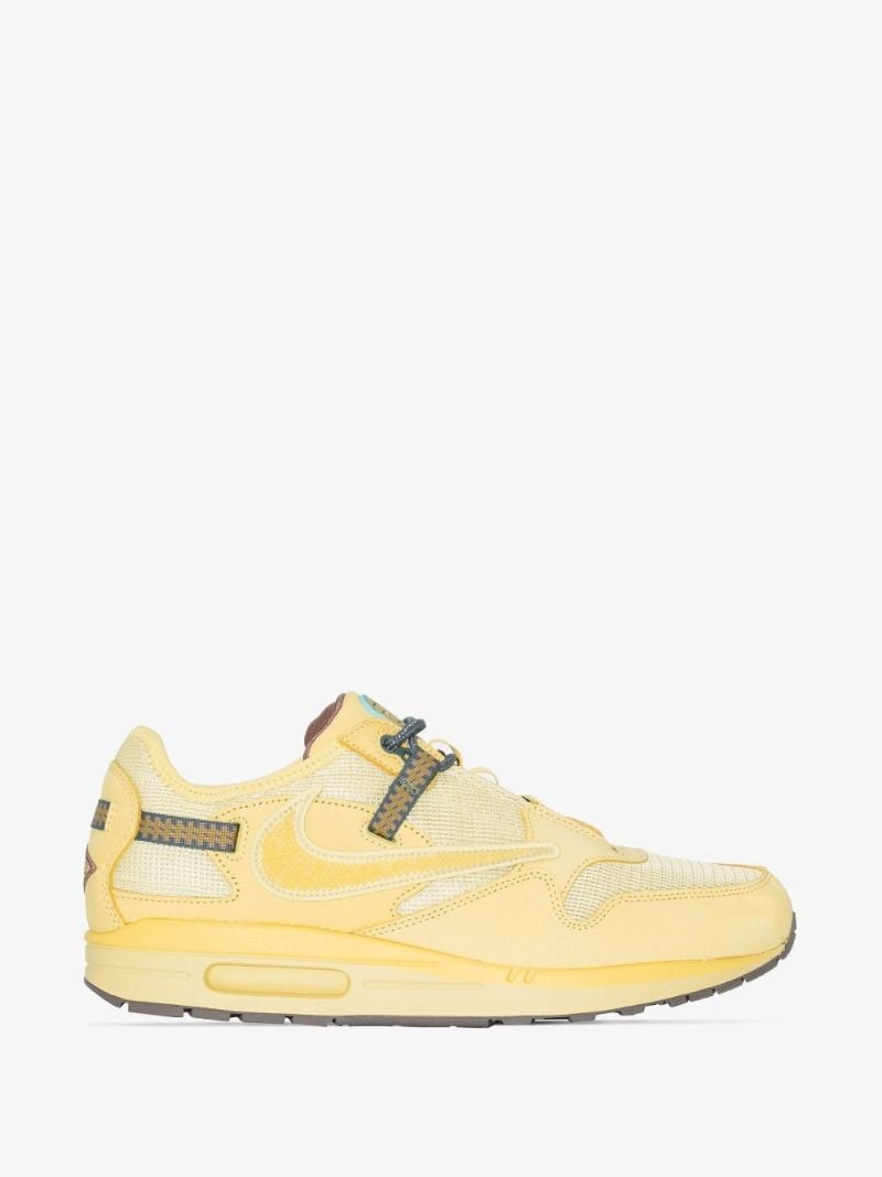 X Travis Scott Yellow Cactus Jack Air 1 Low Top Sneakers