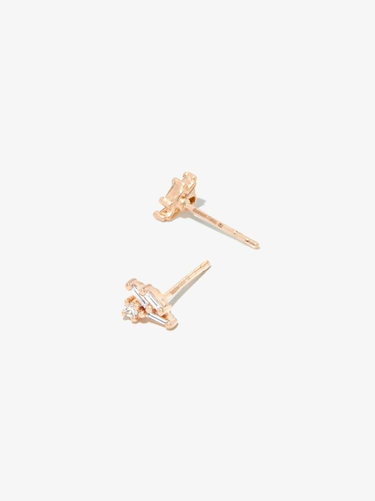 18k Rose Gold Classic Eva Diamond Stud Earrings