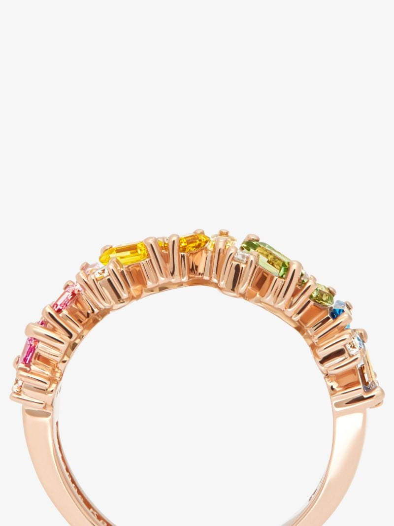 18k Rose Gold Rainbow Fireworks Frenzy Sapphire Diamond Ring