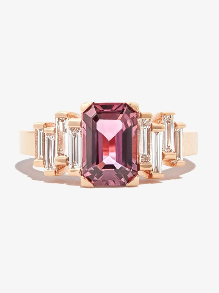 18k Rose Gold Oak Sapphire and Diamond Ring