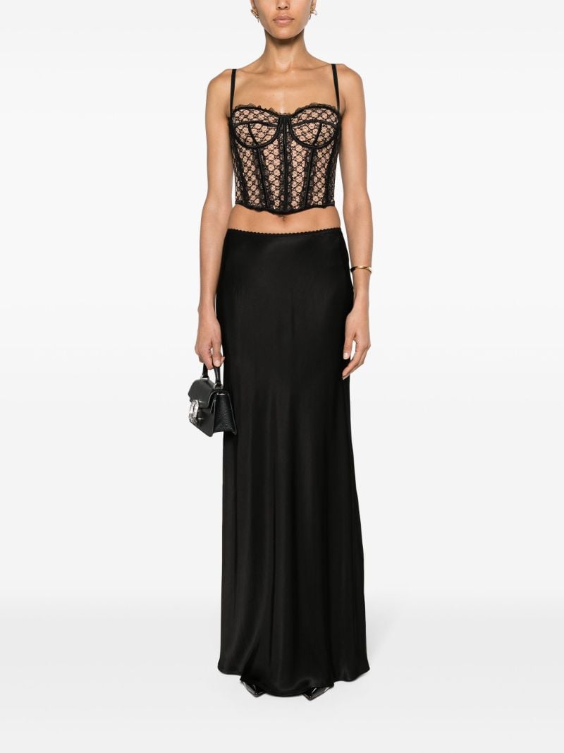 Black Gg Net Corset Top