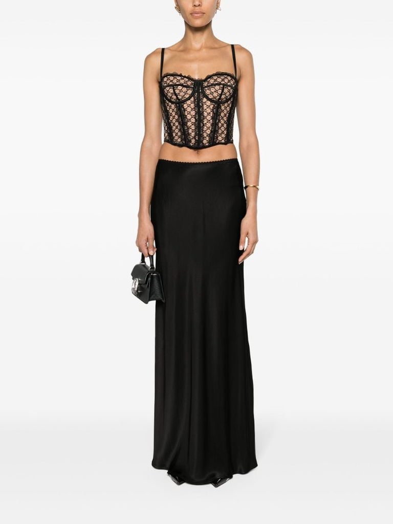 Black Gg Net Corset Top