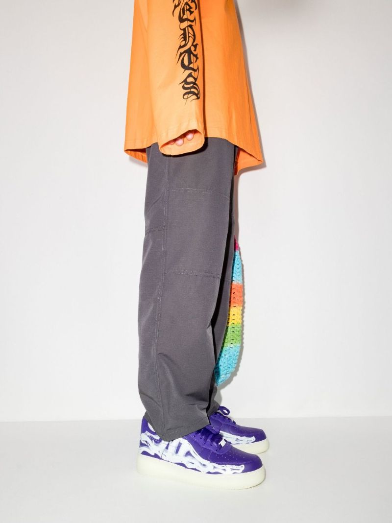Purple Air Force 1 Low Skeleton Sneakers
